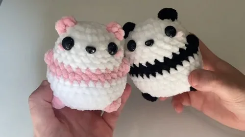 Crochet amigurumi panda with a no-sew bobble face — photo 2