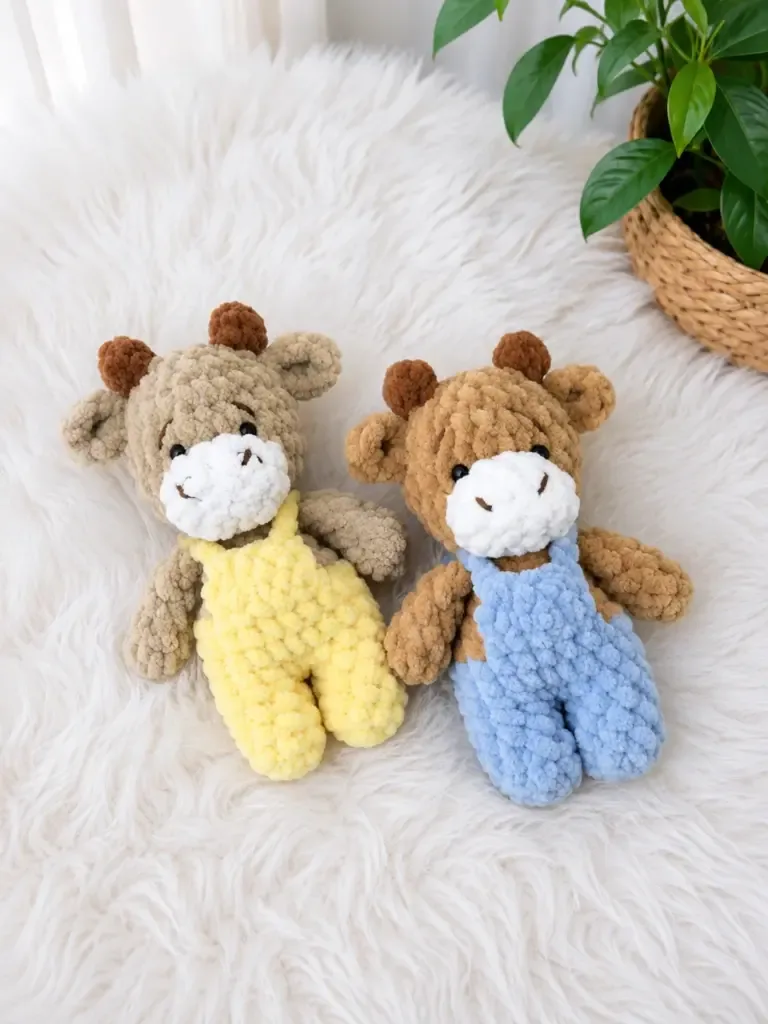Crochet bull in overalls amigurumi pattern for beginners — photo 2