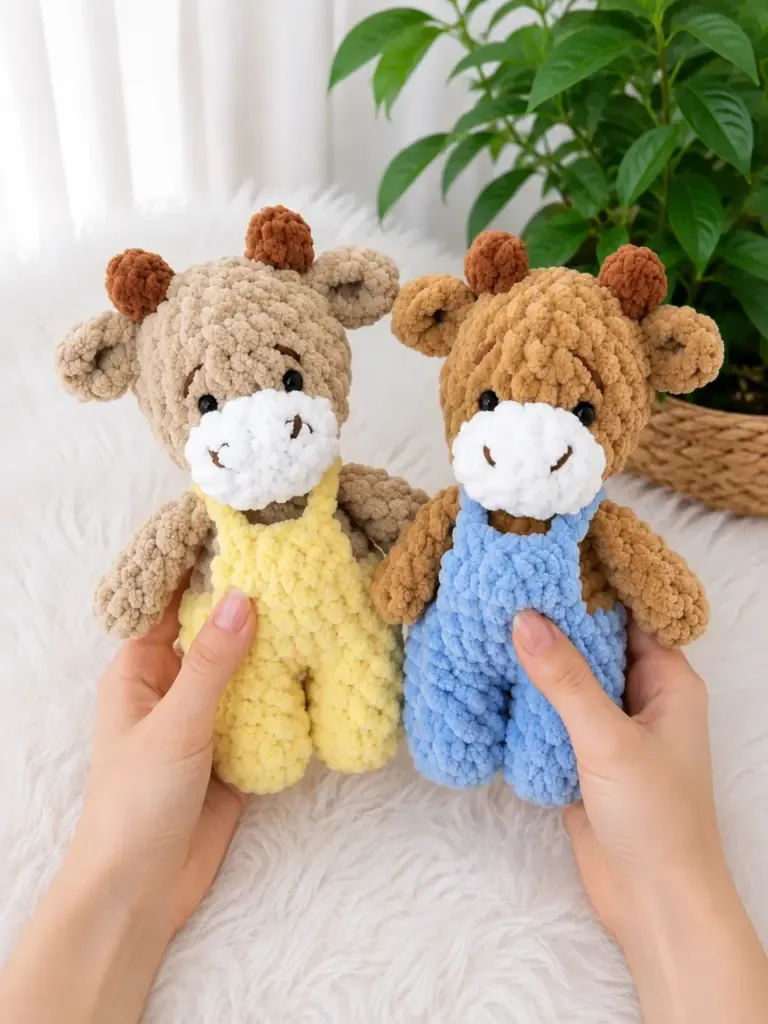 Crochet bull in overalls amigurumi pattern for beginners — photo 3