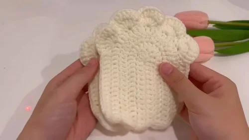 Cat paw fingerless gloves crochet pattern — photo 2