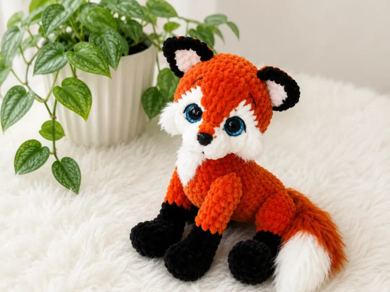 One body, three animals: fox, wolf, and arctic fox amigurumi