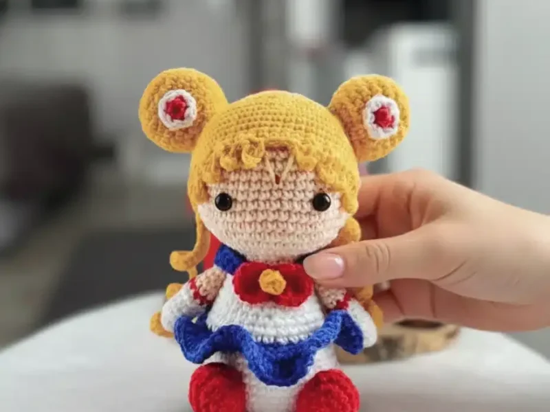 Moon guardian amigurumi doll pattern in 13cm scale