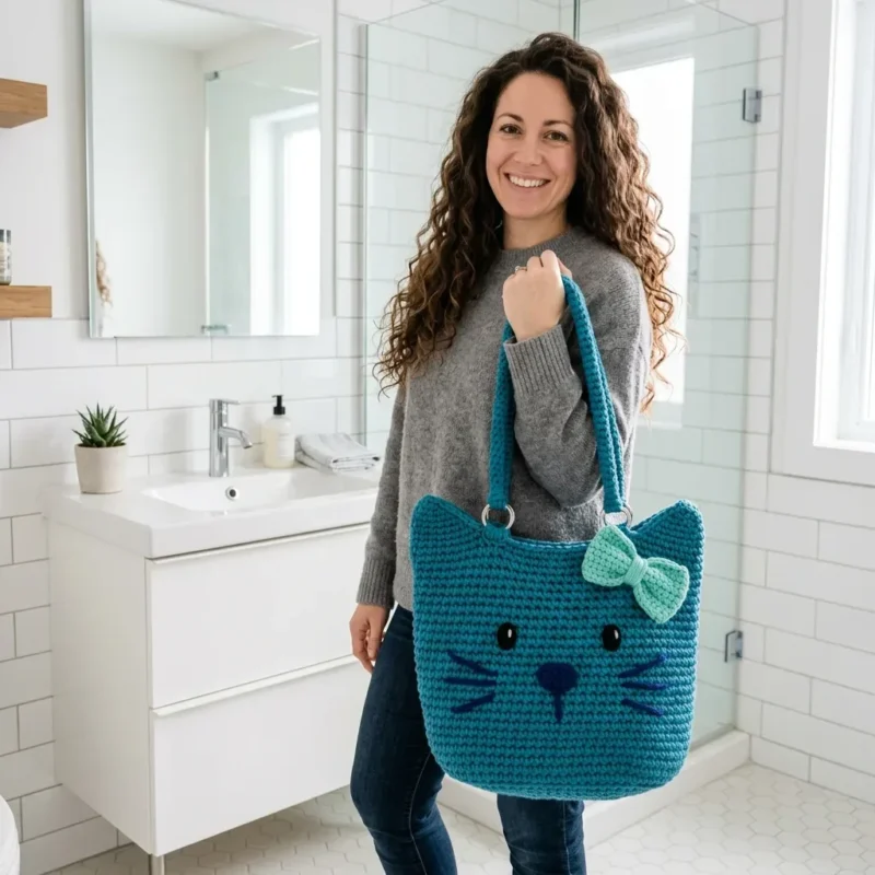 Ocean Blue Kitty Tote Bag Crochet Pattern — photo 4