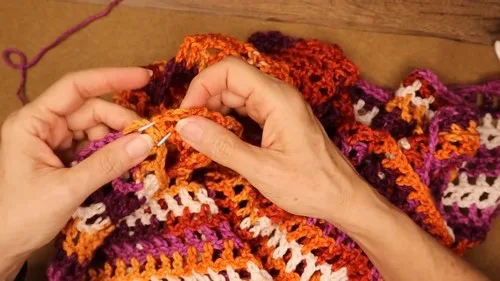 One-piece crochet sweater worked sleeve to sleeve — photo 2