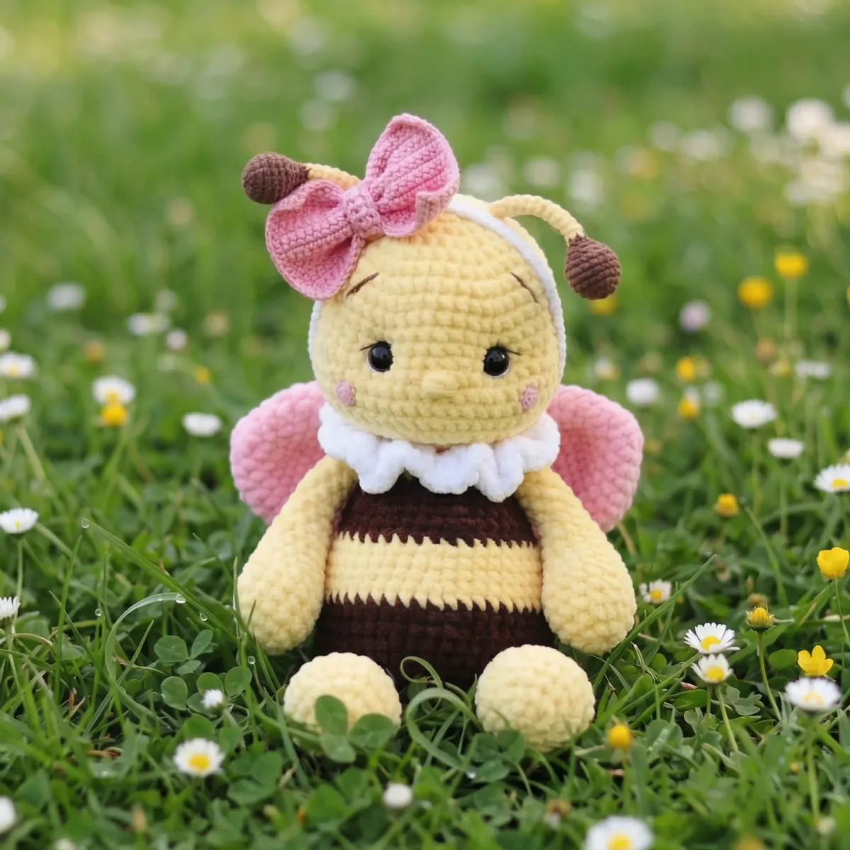 How to crochet a plush bee amigurumi